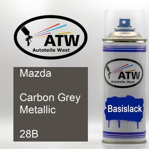 Mazda, Carbon Grey Metallic, 28B: 400ml Sprühdose, von ATW Autoteile West.